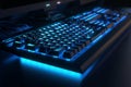 Illuminated keyboard for computer games and hacking, AI Generative Royalty Free Stock Photo