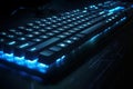 Illuminated keyboard for computer games and hacking, AI Generative Royalty Free Stock Photo