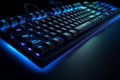 Illuminated keyboard for computer games and hacking, AI Generative Royalty Free Stock Photo