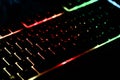 Illuminated keyboard for gaming PC Royalty Free Stock Photo