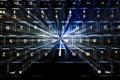Illuminated Keyboard with Light Trails Royalty Free Stock Photo