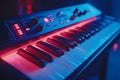 Illuminated keyboard with synth controls