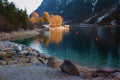 Illuminated lake shore achensee