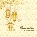 Illuminated lamp for Ramadan Kareem Greetings for Ramadan background