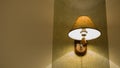 An illuminated lamp on the wall with worm light Royalty Free Stock Photo
