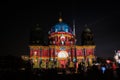 Illuminated landmark Berlin Cathedral / Berliner Dom at night