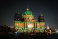 Illuminated landmark Berlin Cathedral / Berliner Dom at night