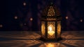 Illuminated Lantern on Dark Background Royalty Free Stock Photo