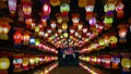 Illuminated Lantern Festival at night