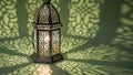 Illuminated Lantern with Intricate Shadows Royalty Free Stock Photo