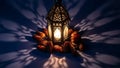 Illuminated Lantern Surrounded by Dates Royalty Free Stock Photo