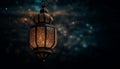 Illuminated lanterns symbolize Ramadan spirituality and beauty generated by AI