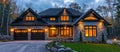 Illuminated Large House With Many Windows