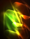 Illuminated lens flares, glowing color techno background Royalty Free Stock Photo