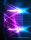 Illuminated lens flares, glowing color techno background Royalty Free Stock Photo