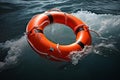 Illuminated Life buoy rescue ring. Generate AI