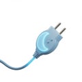 Illuminated Light Blue Moon Themed Electrical Plug with Two Prong Connector Royalty Free Stock Photo