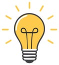 Illuminated Lightbulb Cartoon Concept: Idea Generation, Inspiration, and Creative Spark, Vector Illustration Royalty Free Stock Photo