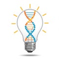 Illuminated Lightbulb with DNA Double Helix Royalty Free Stock Photo