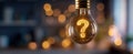 The Illuminated Lightbulb Featuring a Question Mark as Inspiration for Ideas.AI generated image Royalty Free Stock Photo