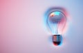 Illuminated lightbulb isolated on background . Successful idea concept Royalty Free Stock Photo