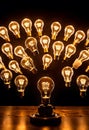 Illuminated Lightbulbs in the Dark Royalty Free Stock Photo