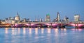 Illuminated London skyline Royalty Free Stock Photo