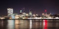 Illuminated London skyline by night Royalty Free Stock Photo