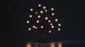 Illuminated Low Poly Tree in Dark Setting Royalty Free Stock Photo