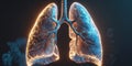 Illuminated Lungs Structure on Dark Background Royalty Free Stock Photo
