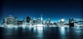 Illuminated Manhattan view Royalty Free Stock Photo