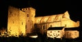 Illuminated medieval Valere basilica in Sion