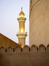 Illuminated minaret of the Great Mosque of Nizwa, Oman