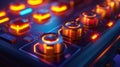 Illuminated mixer keyboard buttons Royalty Free Stock Photo