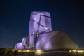 Illuminated modern building in the center of Al Khobar, Saudi Arabia