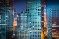 Illuminated modern buildings at night in China Royalty Free Stock Photo