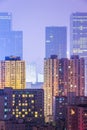 Illuminated modern buildings at night Royalty Free Stock Photo