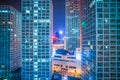 Illuminated modern buildings at night Royalty Free Stock Photo