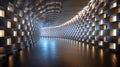 Illuminated Modular Wall in a Futuristic Corridor