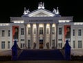 Illuminated Mora Ferenc museum at night, Szeged, Hungary Royalty Free Stock Photo