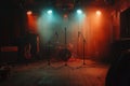 Illuminated music stage ready for a captivating live performance Royalty Free Stock Photo