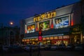 Illuminated neon sign Nightlife building Plaza Cinema Connaught Place New Delhi