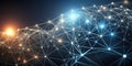Illuminated network a complex interconnection of nodes and lines forming a dynamic, abstract structure. Generative AI Royalty Free Stock Photo