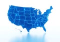 Illuminated network map of the united states Royalty Free Stock Photo