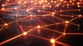Illuminated Network Nodes Connected By Lines