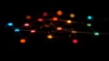 Illuminated Network Nodes Connected By Thin Lines