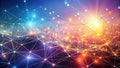 Illuminated network a vibrant abstract representation of interconnectedness and global communication through a dynamic plexus of Royalty Free Stock Photo