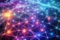 Illuminated network a vibrant, interconnected web of nodes and lines, showcasing a dynamic system of communication and data flow. Royalty Free Stock Photo