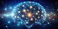 Illuminated neural network a complex web of interconnected nodes representing the intricacies of cognitive processes. Generative Royalty Free Stock Photo
