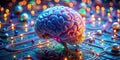 Illuminated Neural Network A Hyperrealistic Visualization of a Brain Supercomputers Complex Architecture Focusing on Royalty Free Stock Photo